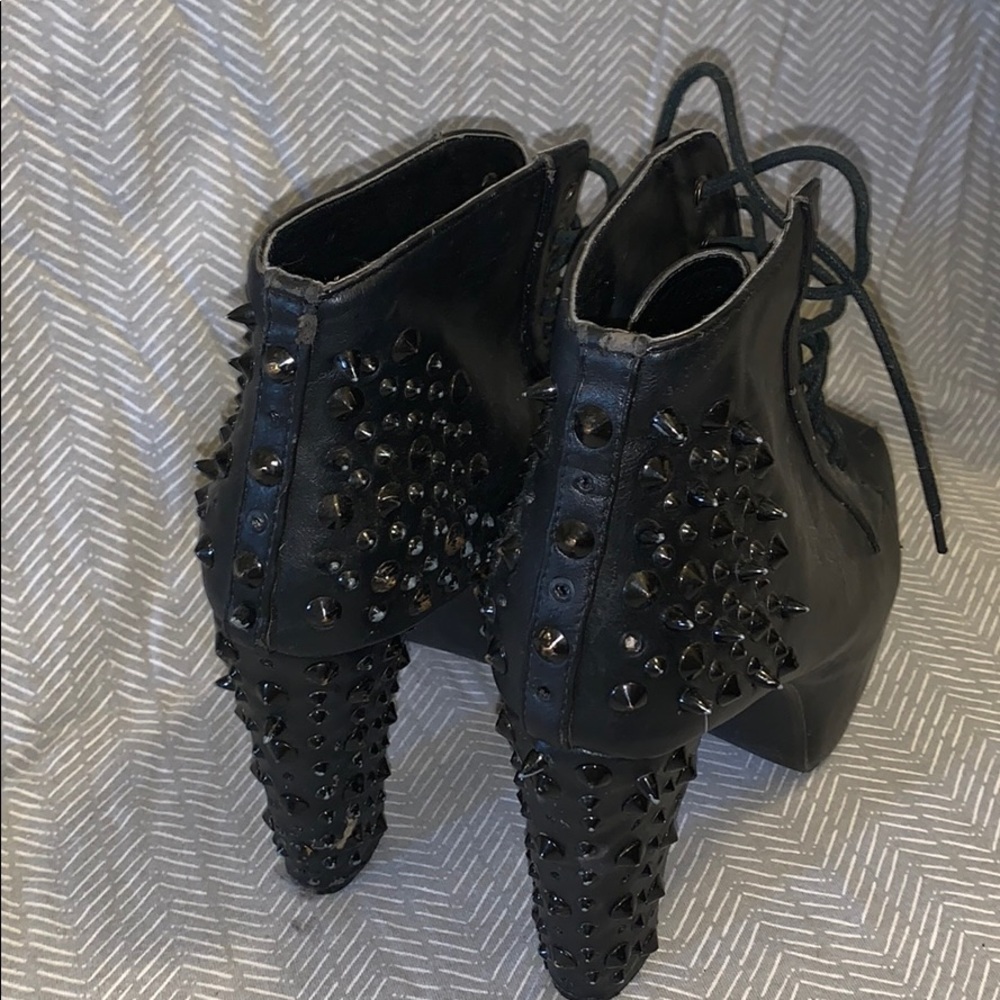 Black studded booties